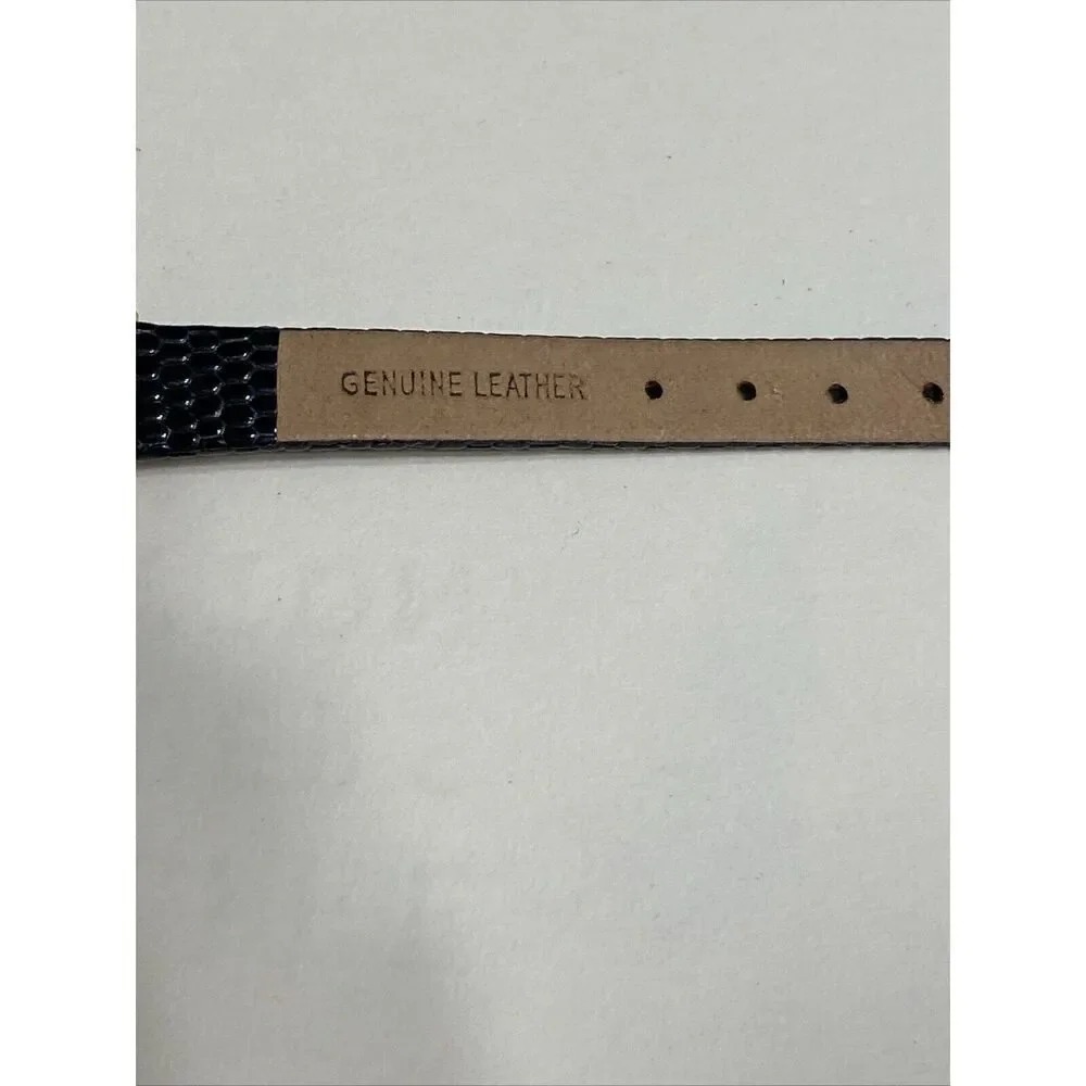 Ladies Domeni Black‎ & Gold Watch Pebbled Leather Band VX10 Movement